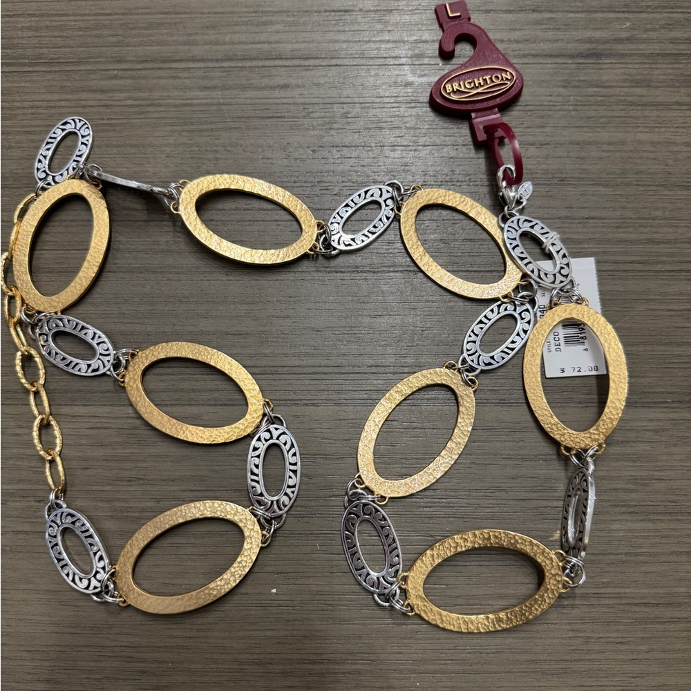 Brighton Two-Tone Gold and Silver Oval Link Belt